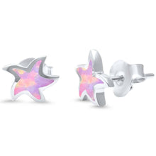 Load image into Gallery viewer, Sterling Silver Pink Opal Star .925 Earring and Width 7.5mm