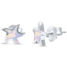 Load image into Gallery viewer, Sterling Silver White Opal Star Earring and Width 7.5mm