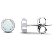 Load image into Gallery viewer, Sterling Silver White Lab Opal Earring