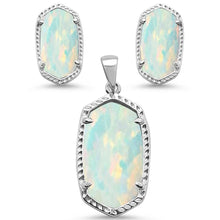 Load image into Gallery viewer, Sterling Silver New White Opal Pendant And Earring Set