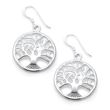 Load image into Gallery viewer, Sterling Silver Cute Drop Dangle Tree of Life EarringsAnd Length 23mmAnd Width 23mm