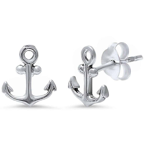 Sterling Silver Plain Anchor EarringsAnd Width 9mm