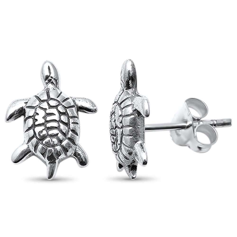 Sterling Silver Plain Turtle .925 EarringsAnd Thickness 12mm