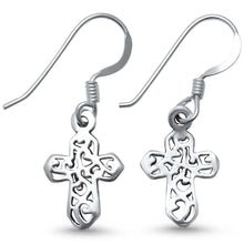 Load image into Gallery viewer, Sterling Silver Plain Cross .925 EarringsAnd Length 0.5inches