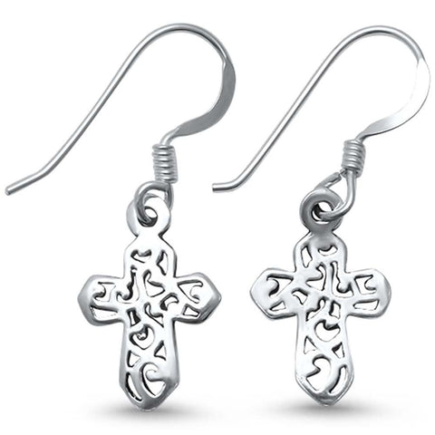 Sterling Silver Plain Cross .925 EarringsAnd Length 0.5inches