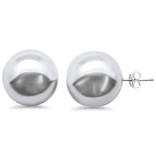 Load image into Gallery viewer, Sterling Silver Plain Round Ball Stud Earrings - silverdepot