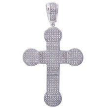 Load image into Gallery viewer, Sterling Silver Hiphop Style Micro Pave Cubic Zirconia Cross PendantAnd Length 2.5\&#39;\&#39;x1.25\&#39;\&#39; inches