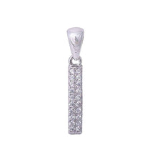 Load image into Gallery viewer, Sterling Silver Mciro Pave Cubic Zirconia Bar Pendant