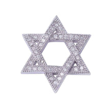 Load image into Gallery viewer, Sterling Silver Micro Pave Cubic Zirconia Star of David Charm PendantAnd Length 18mm