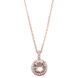 Sterling Silver Rose Gold Plated CZ .925 NecklaceAnd Length 16\'\'-18\'\'And Width 0.4\'\'