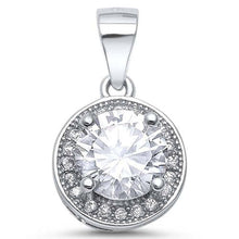 Load image into Gallery viewer, Sterling Silver 2.5ct Halo Style Fine Cubic Zirconia PendantAnd Length 17mm