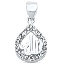 Load image into Gallery viewer, Sterling Silver Cubic Zirconia Arabic Allah PendantAnd Length 22mm