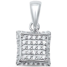 Load image into Gallery viewer, Sterling Silver Princess Cut Micro Pave PendantAnd Length 0.6 inchAnd Width 0.3 inch