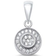 Load image into Gallery viewer, Sterling Silver Round Halo CZ PendantAnd Length 0.6 inchAnd Width 0.3 inch