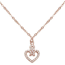 Load image into Gallery viewer, Sterling Silver Rose Gold Plated Infinite Love Heart Cz Necklace