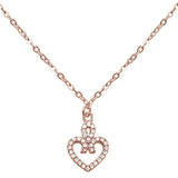 Sterling Silver Rose Gold Plated Infinite Love Heart Cz Necklace
