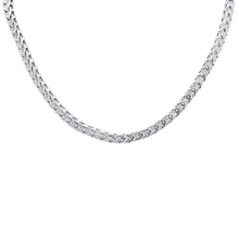 Load image into Gallery viewer, Sterling Silver Mens Micro Pave Iced Franco Cubic Zirconia Necklace