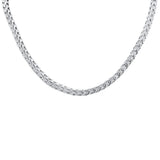 Sterling Silver Mens Micro Pave Iced Franco Cubic Zirconia Necklace