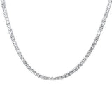 Sterling Silver 4mm Round Cubic Zirconia Necklace
