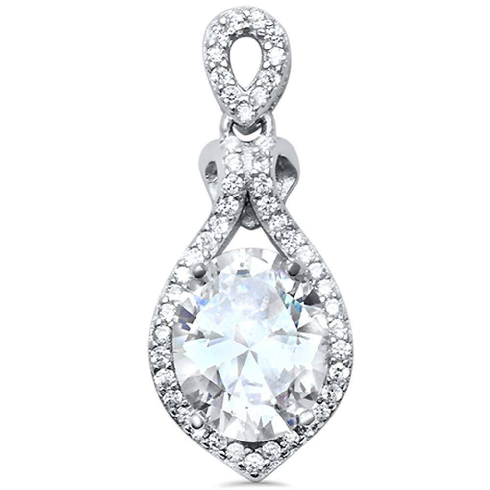 Sterling Silver Elegant Cubic Zirconia .925 PendantAnd Width 11mm