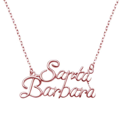 Sterling Silver Rose Gold Plated Santa Barbara Necklace