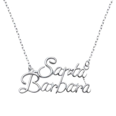 Sterling Silver Plain Santa Barbara Necklace