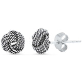 Sterling Silver Braided Studs EarringsAnd Thickness 6mm