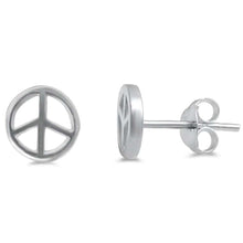Load image into Gallery viewer, Sterling Silver Peace Sign EarringAnd Thickness 8mm