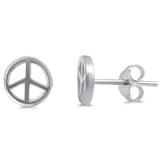 Sterling Silver Peace Sign EarringAnd Thickness 8mm