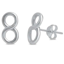 Load image into Gallery viewer, Sterling Silver Plain Infinity EarringsAnd Width 11mm