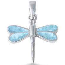Load image into Gallery viewer, Sterling Silver Natural Larimar Dragonfly Pendant