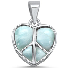 Load image into Gallery viewer, Sterling Silver Natural Larimar Heart Charm Pendant