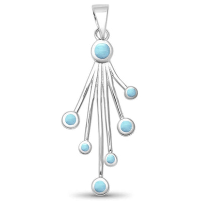 Sterling Silver Natural Larimar Waterfalls Pendant