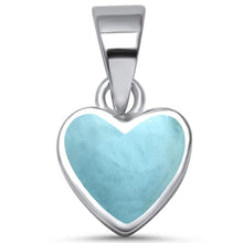 Load image into Gallery viewer, Sterling Silver Natural Larimar Heart Pendant