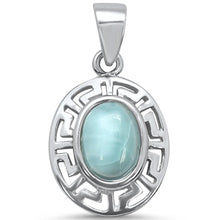 Load image into Gallery viewer, Sterling Silver Natural Larimar Oval Charm Pendant