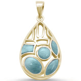 Sterling Silver New Natural Larimar Pendant