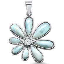 Load image into Gallery viewer, Sterling Silver Natural Larimar Flower Charm Pendant