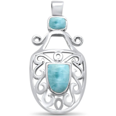 Sterling Silver Natural Larimar Pendant