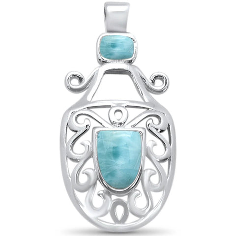 Sterling Silver Natural Larimar Pendant