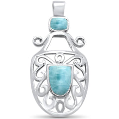 Sterling Silver Natural Larimar Pendant