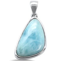 Sterling Silver Natural Larimar Charm Pendant