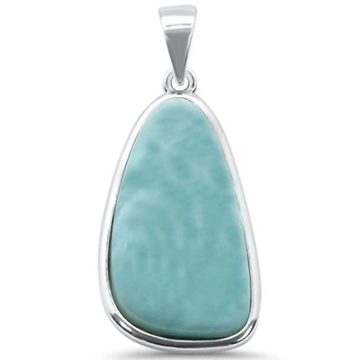 Sterling Silver Natural Larimar Charm Pendant
