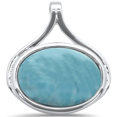 Sterling Silver Natural Larimar Charm Pendant