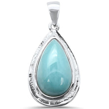 Load image into Gallery viewer, Sterling Silver Pear Natural Larimar Charm Pendant