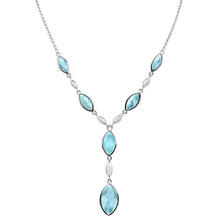 Load image into Gallery viewer, Sterling Silver Marqui Natural Larimar Pendant Necklace