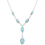 Sterling Silver Marqui Natural Larimar Pendant Necklace