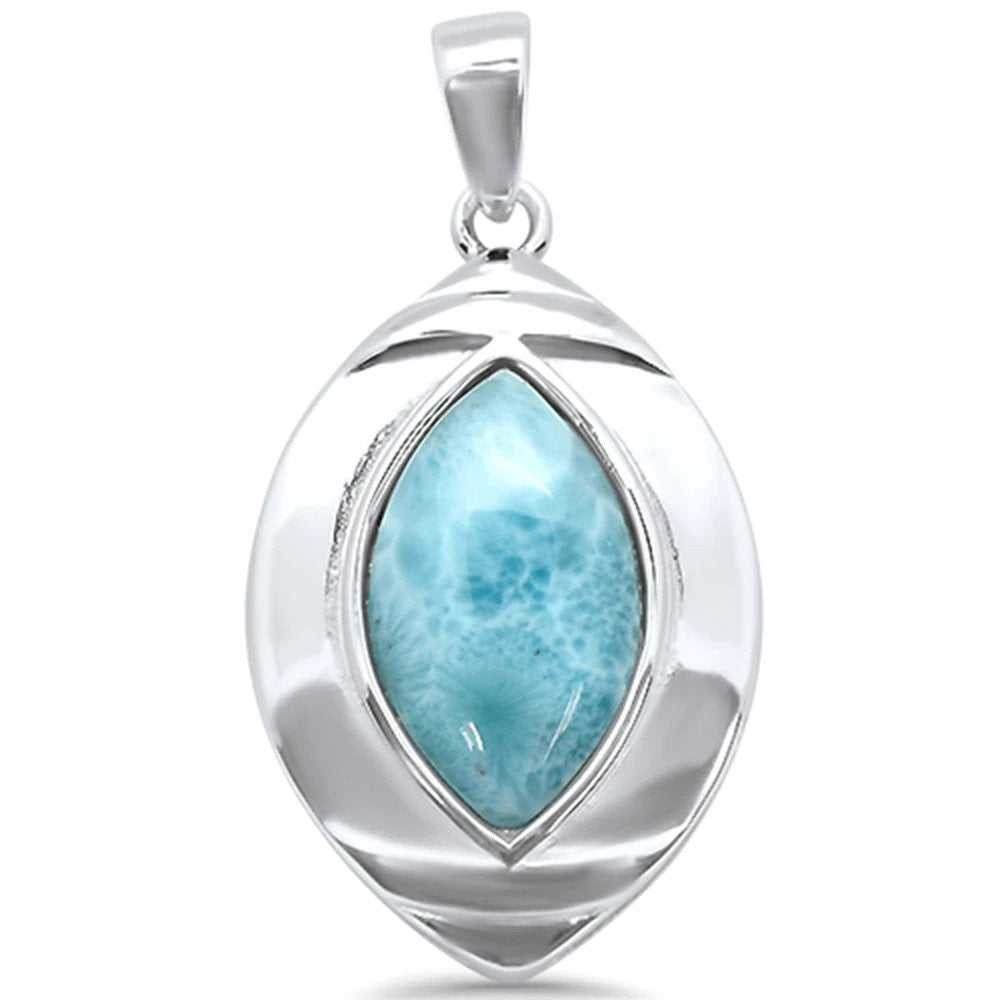 Sterling Silver Natural Larimar Charm Pendant