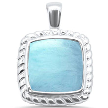 Load image into Gallery viewer, Sterling Silver Natural Larimar Cusion Charm Pendant