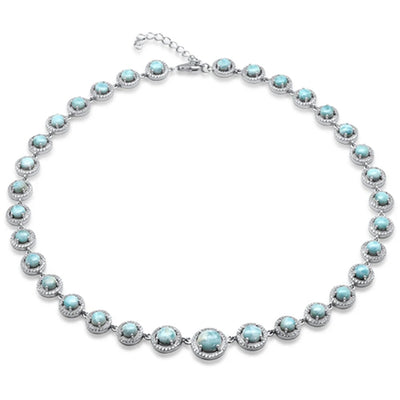 Sterling Silver Natural Larimar Necklace
