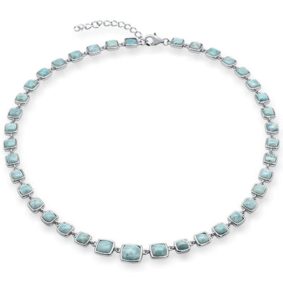 Sterling Silver Natural Larimar Necklace